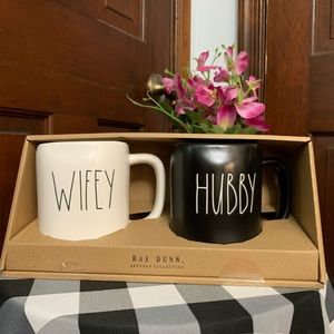 RAE DUNN mug set WIFEY & HUBBY